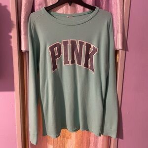 Victoria’s Secret/PINK teal crewneck sweatshirt. Size: M